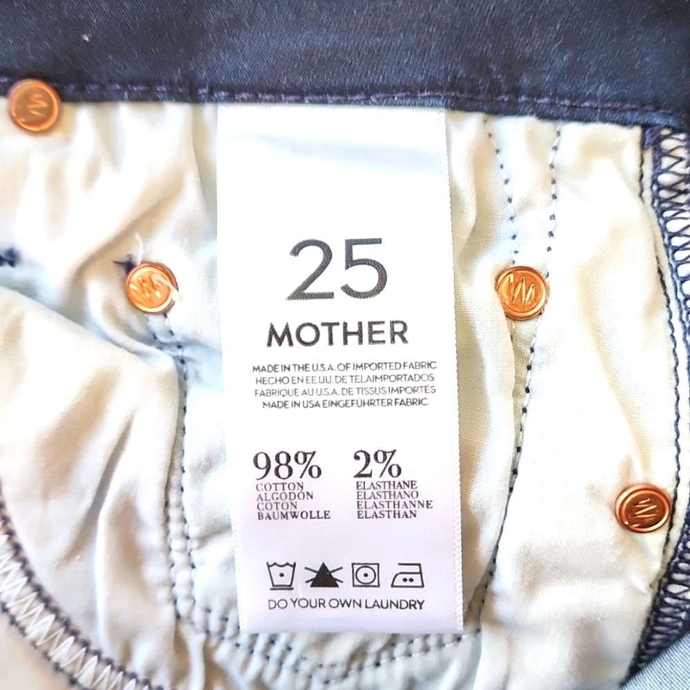MOTHER Denim The Looker Blue Moon of Tokyo Cotton Crop Pants Size 25 - Picture 7 of 13